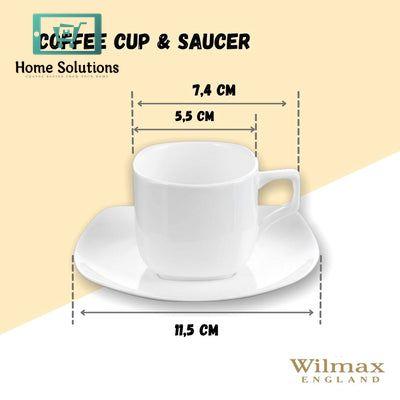 Wilmax England Fine Porcelain Espresso Cup & Saucer Set – 90 ml
