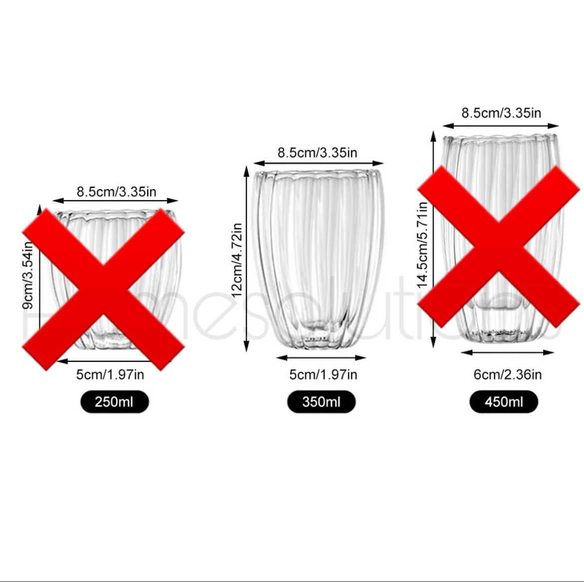 Double Wall Borosilicate Linning Glass - 350