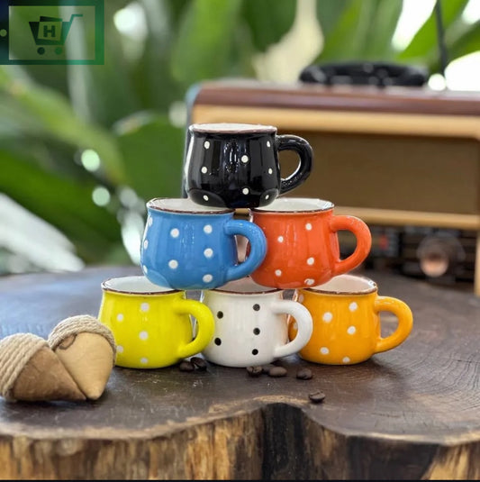 Dotted Mini Espresso Shot Cups Set of 6