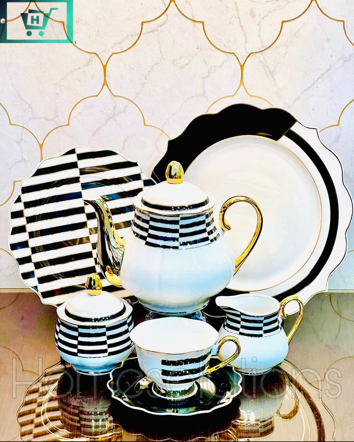 Fine Bonechina Elegant Tea Set - 24 Pieces - 6 Person Serving