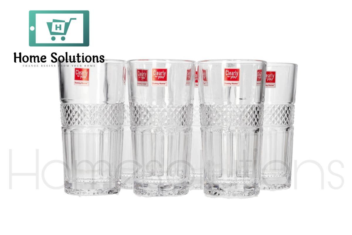 Detroit Highball Tumbler with Crystal Cuts Set of 6