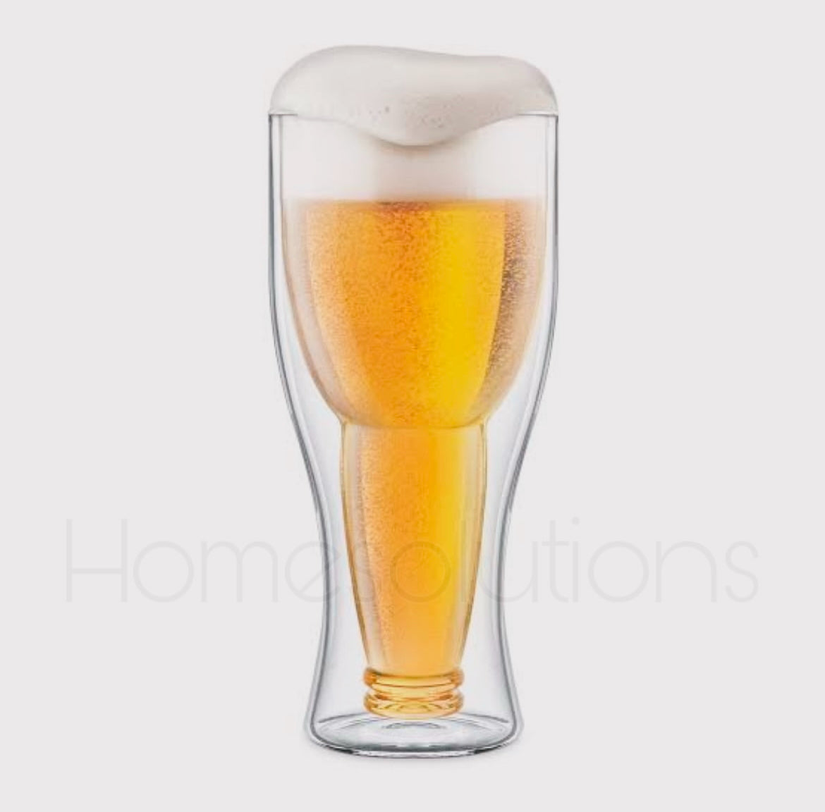 Bottoms Up Double Wall Glass Beer Glass