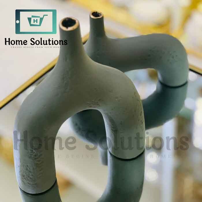 Modern Pipe Vases - Matt Grey Ceramic Decor