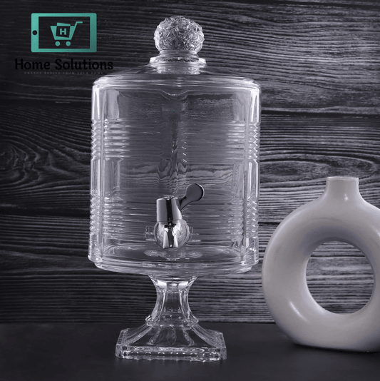 Glass Juice Dispenser with Stand & Glass Lid 4.5-Liter – Elegant Beverage Server