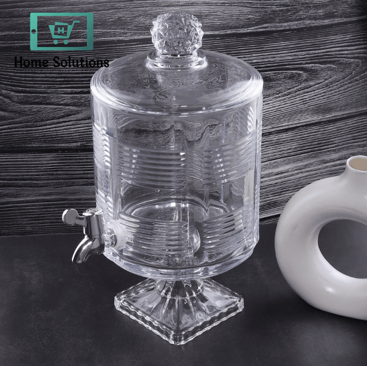 Glass Juice Dispenser with Stand & Glass Lid 4.5-Liter – Elegant Beverage Server