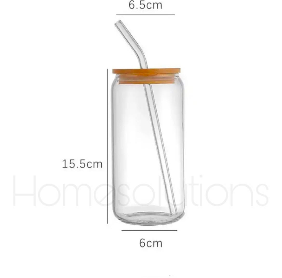 Ice Tea Glass with Glass Straw - 500ml