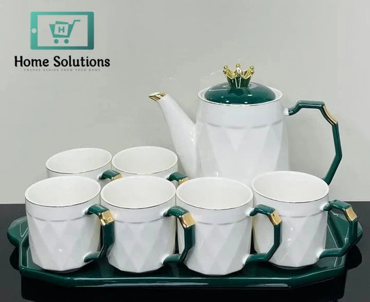 Premium Coffee Set 9-Piece  – Elegant Cups, Saucers & Tray