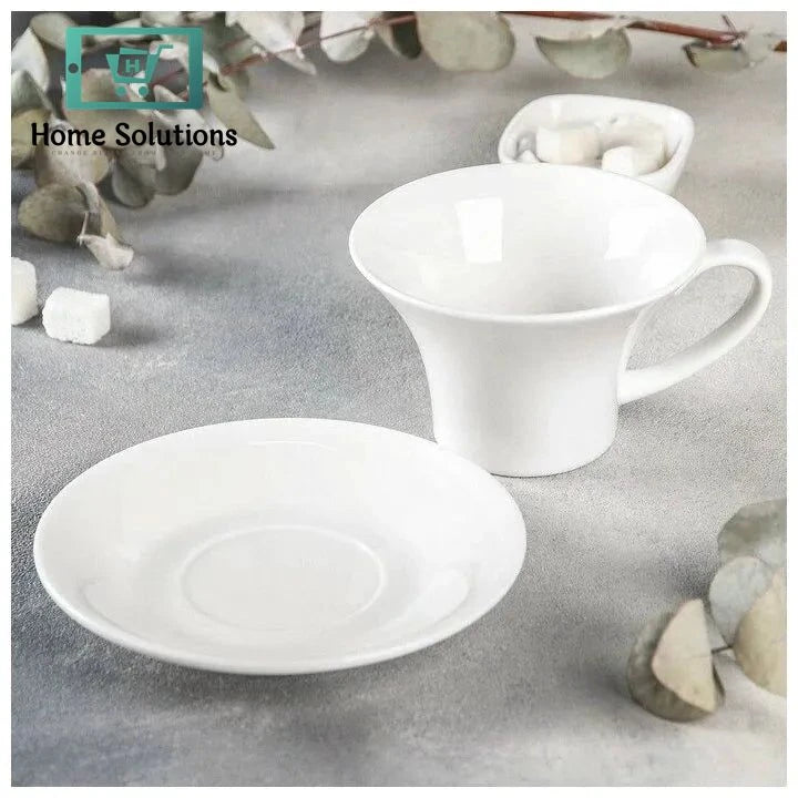 Wilmax England Fine Porcelain Tea Cup & Saucer Set – 330 ml