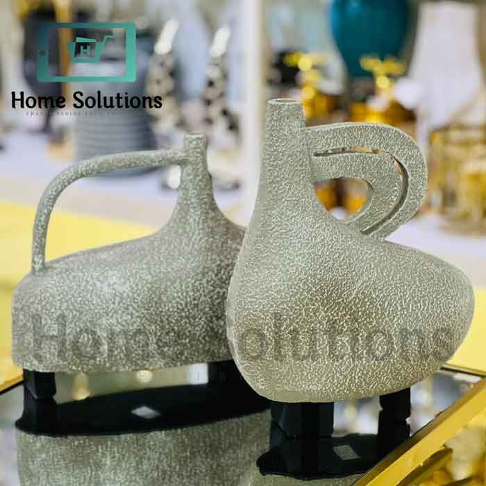 Stone Grey Echo Vases – Textured