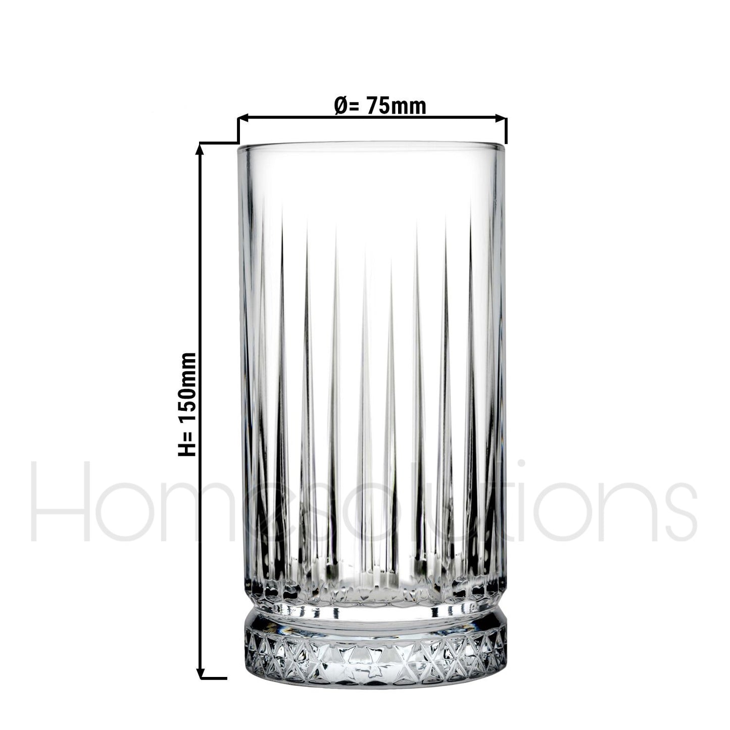 Elysia Chinese Crystal Highball Drink Glass Set of 6