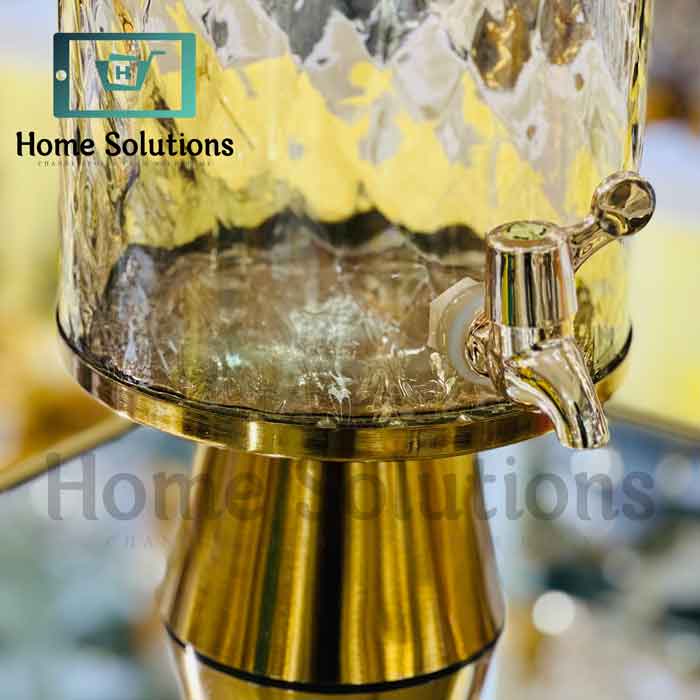 Handmade Turkish Glass Dispenser with Solid Brass Base & Lid