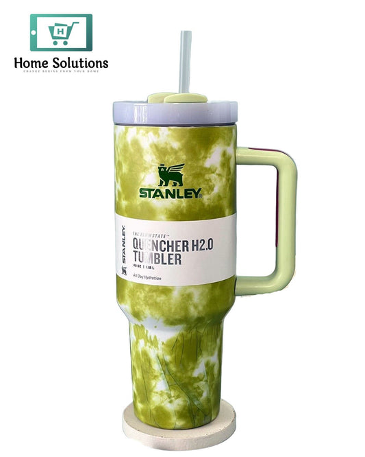 Stanley 40oz Printed Tumbler with Handle | Light-Green Edition
