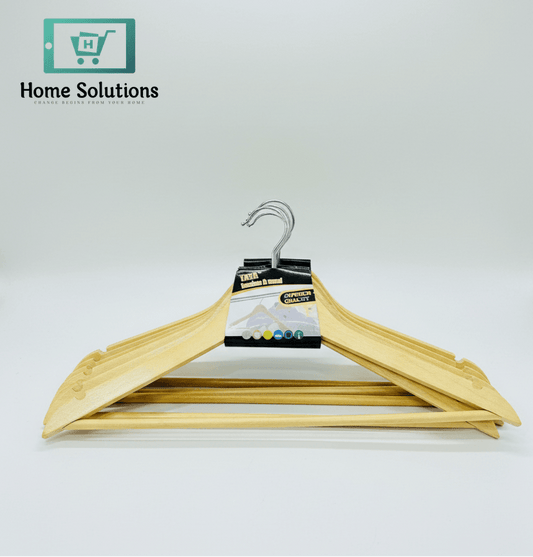 Premium Wooden Clothes Hangers -  6-Pack