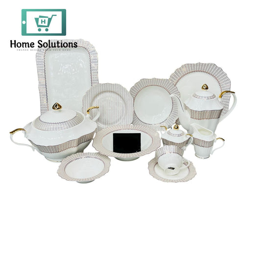 Square Dinner Set 61-Piece – Modern Tableware for 8 Persons