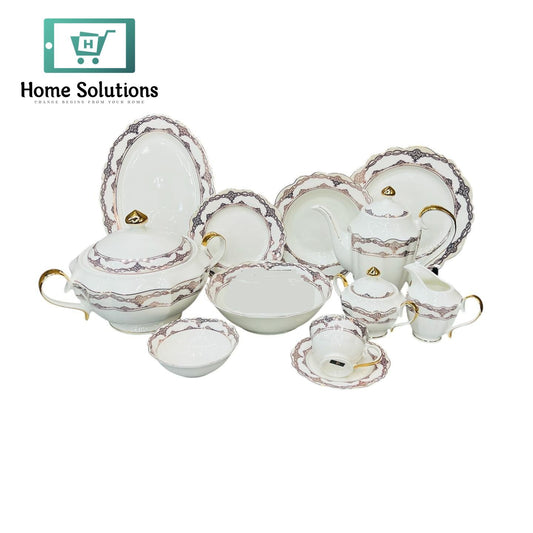Premium Round Dinner Set 61-Piece – Stylish Serving for 8 Persons