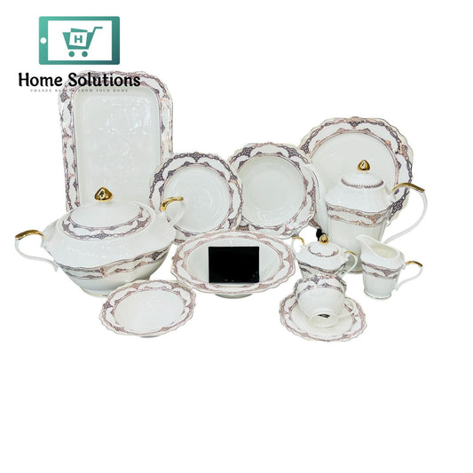 Square Dinner Set 61-Piece – Modern Tableware for 8 Persons