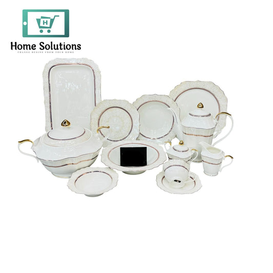 Square Dinner Set 61-Piece – Modern Tableware for 8 Persons