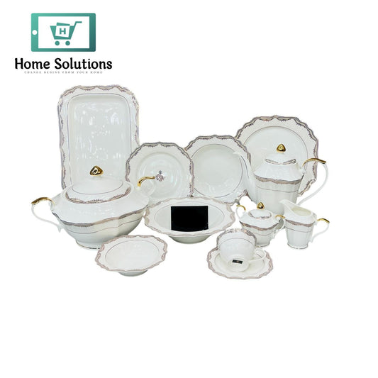 Square Dinner Set 61-Piece – Modern Tableware for 8 Persons