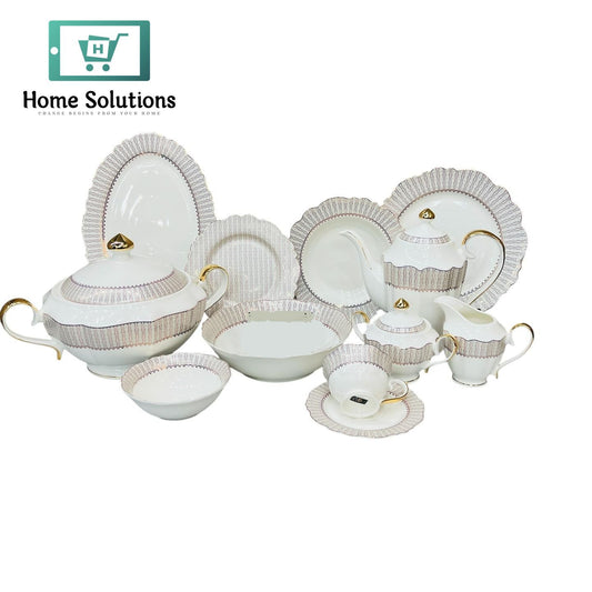 Premium Round Dinner Set 61-Piece – Stylish Serving for 8 Persons