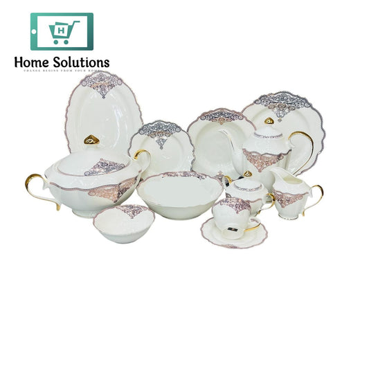 Premium Round Dinner Set 61-Piece – Stylish Serving for 8 Persons