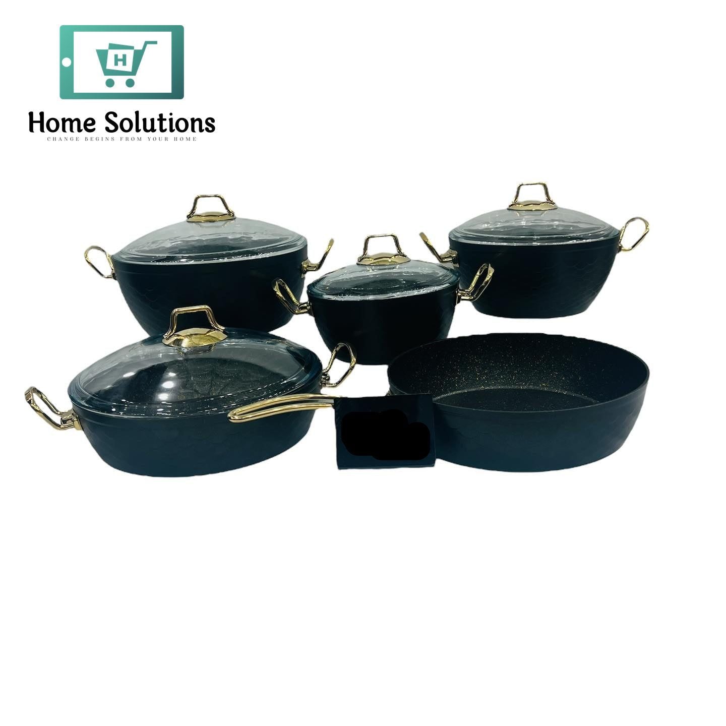 Premium Non-Stick Cooking Set – 9 Pcs Kitchen Essentials (Black)