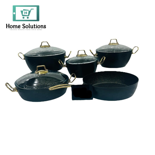 Premium Non-Stick Cooking Set – 9 Pcs Kitchen Essentials (Black)