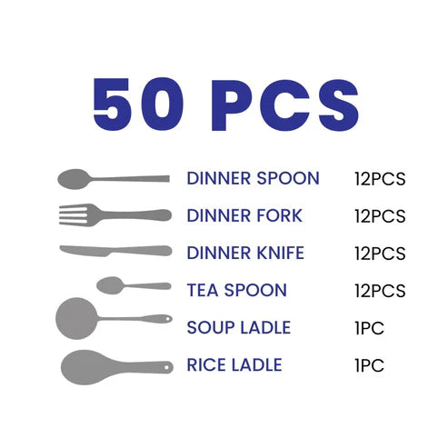 Arshia Premium Cutlery Sets - 50 Pieces - TM478S