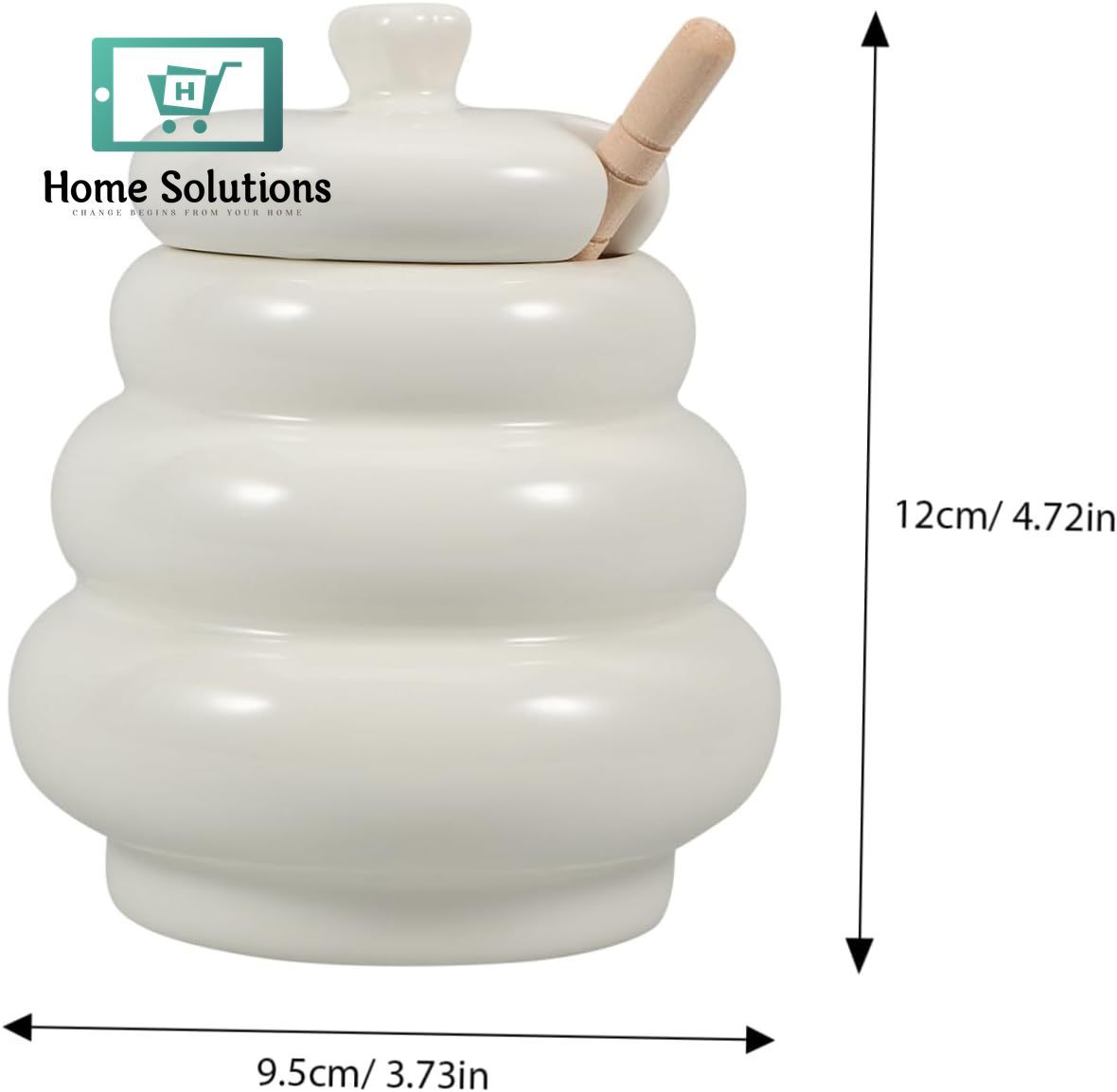Elegant Ceramic Honey Jar with Dipper – Stylish Syrup & Honey Dispenser