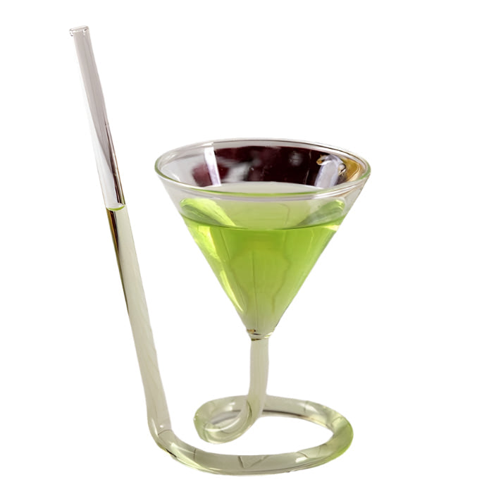 Spiral Straw Cocktail Glass