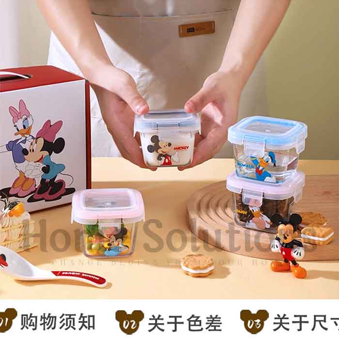 DISNEY Mickey & Friends Glass Airtight Box Set