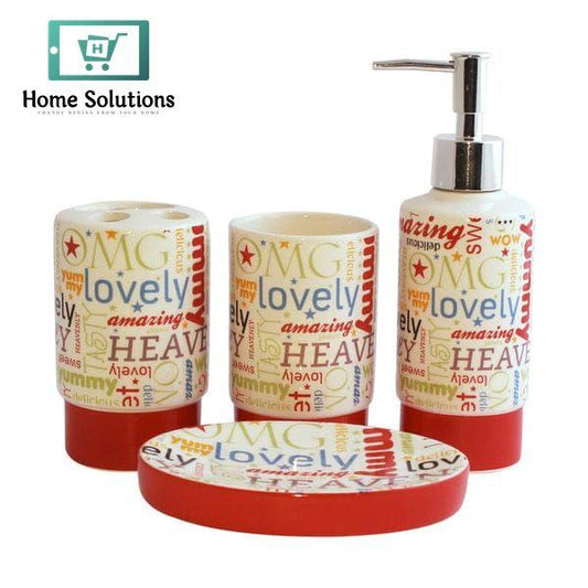 Lovely Art Ceramic Bathroom Accessory Set - 4 Piece