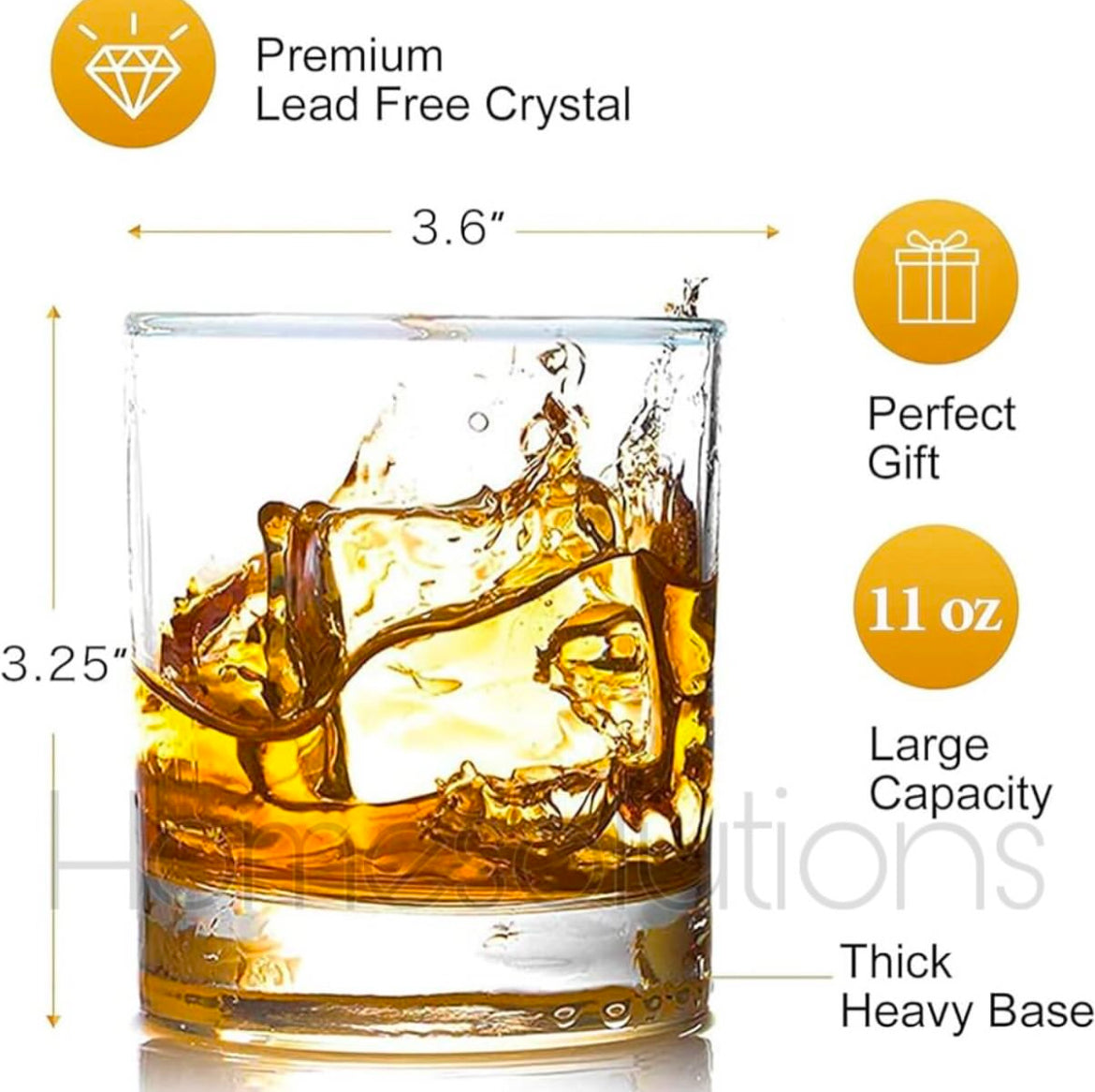 Rock Style Old Fashioned Thick Bottom Glass Set of 6