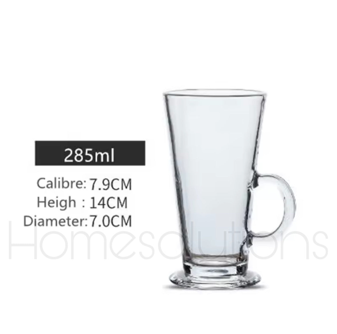 Tall Costa Latte Glass Mug Set of 2 Pieces