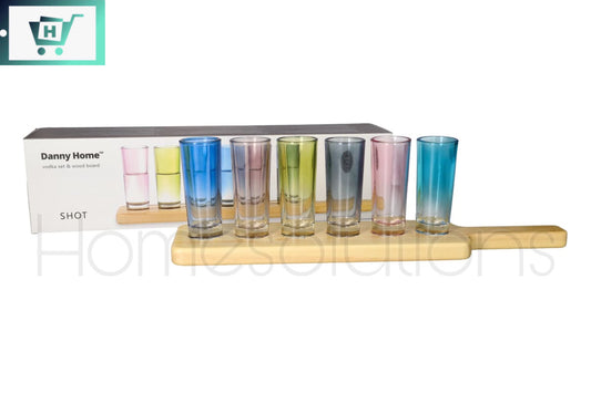 Danny Home Multi Color Glass Shot with Serving Tray