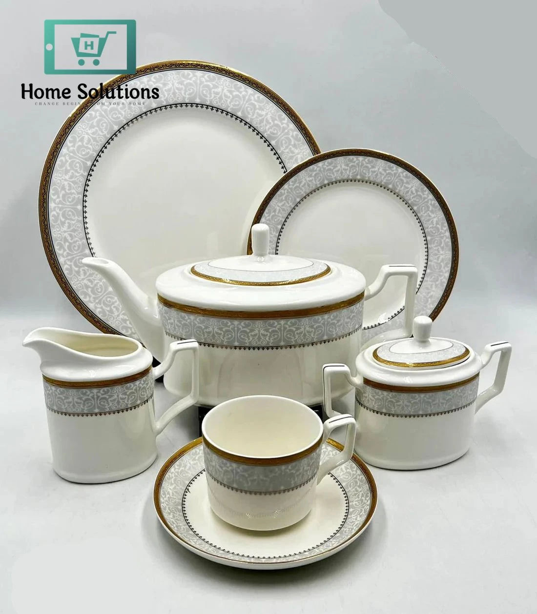 Elegant 24-Piece Fine Porcelain Tea Set – Complete Serving