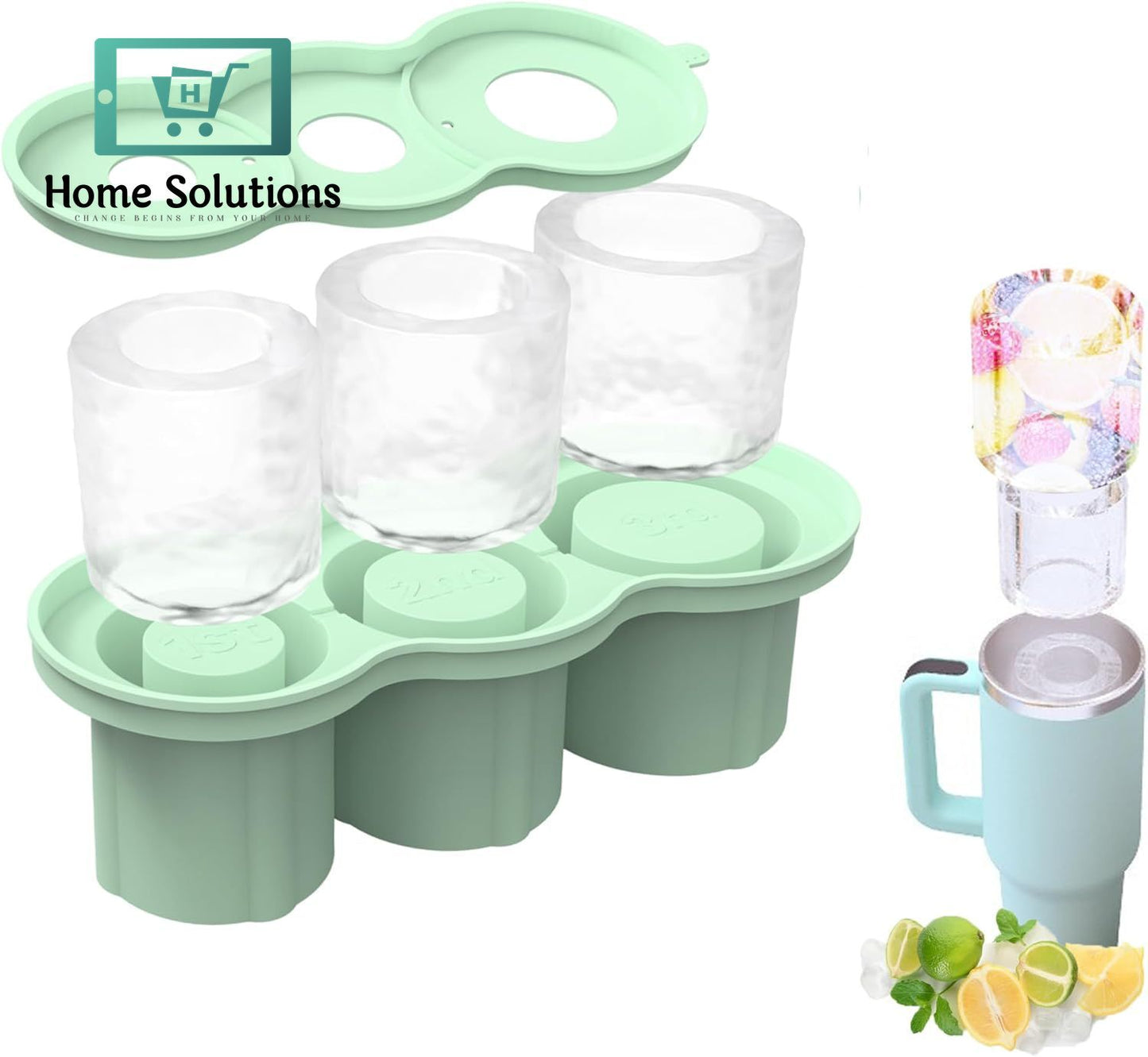 Stanley Ice Cube Mould Set with Stainless Steel Tong – Premium Silicone Tray