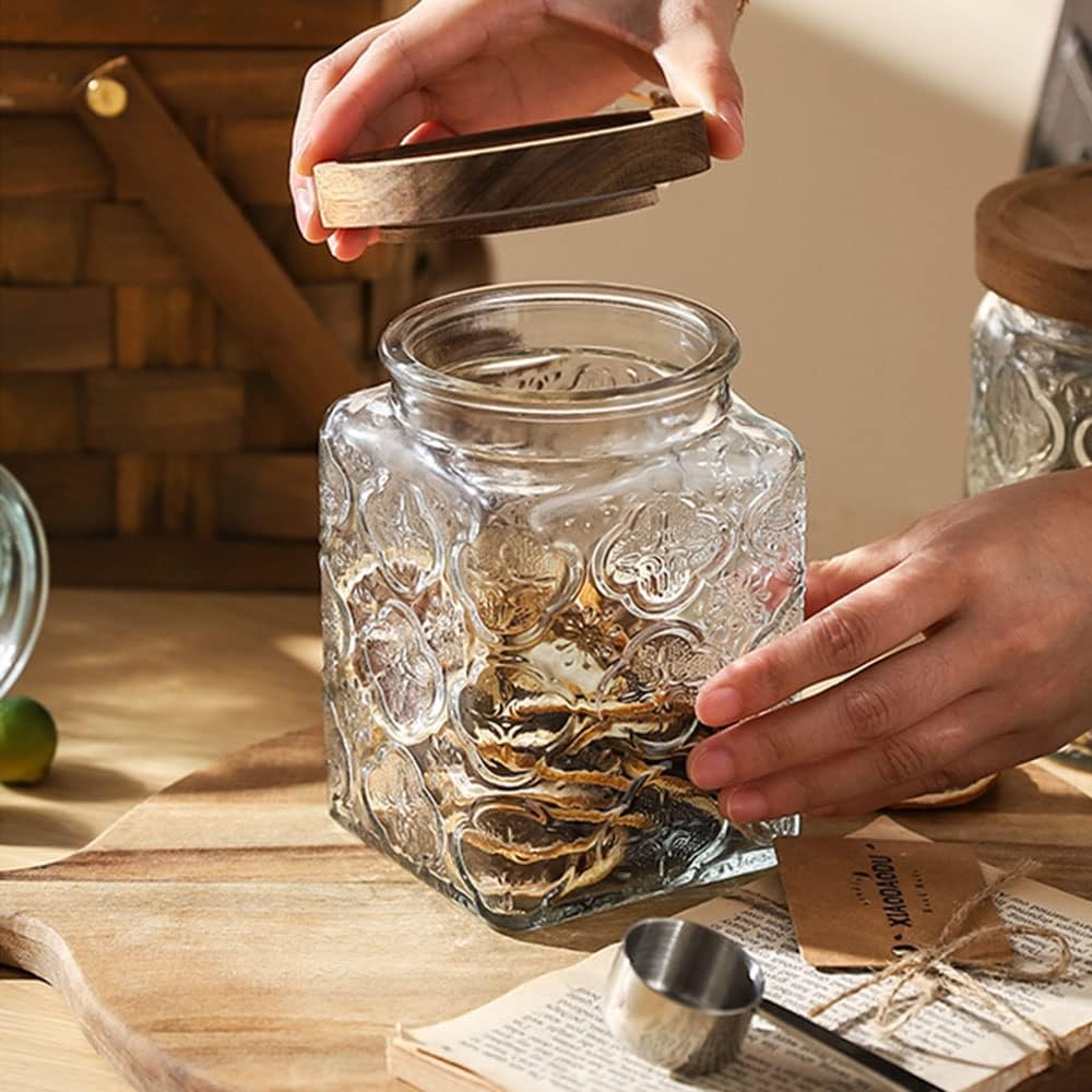 Glass Storage Container Jar With Airtight Lid