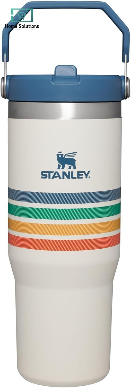 STANLEY ICEFLOW 30 OZ FLIP STRAW TUMBLER - CREAM STRIP