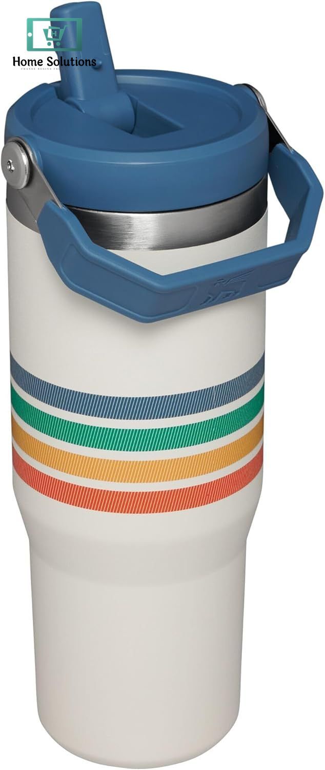 STANLEY ICEFLOW 30 OZ FLIP STRAW TUMBLER - CREAM STRIP