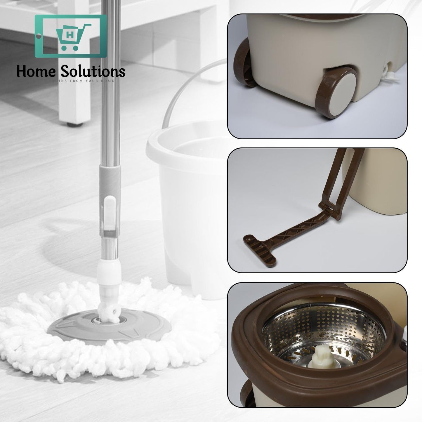 Spin Mop Cleaning Bucket with Wheels – Easy Floor Care