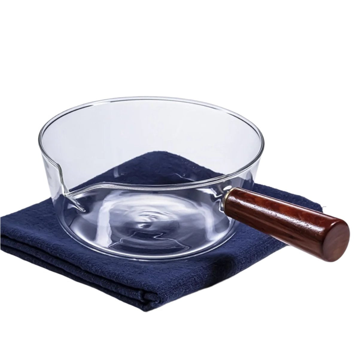 Mini Glass Saucepan With Wood Handle