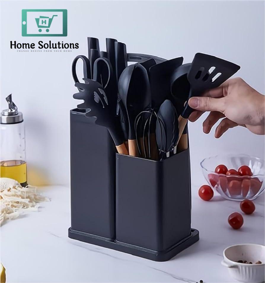 Silicone Cooking Utensil Set with Spoons & Knives – 12 PCS Kitchen Utensil