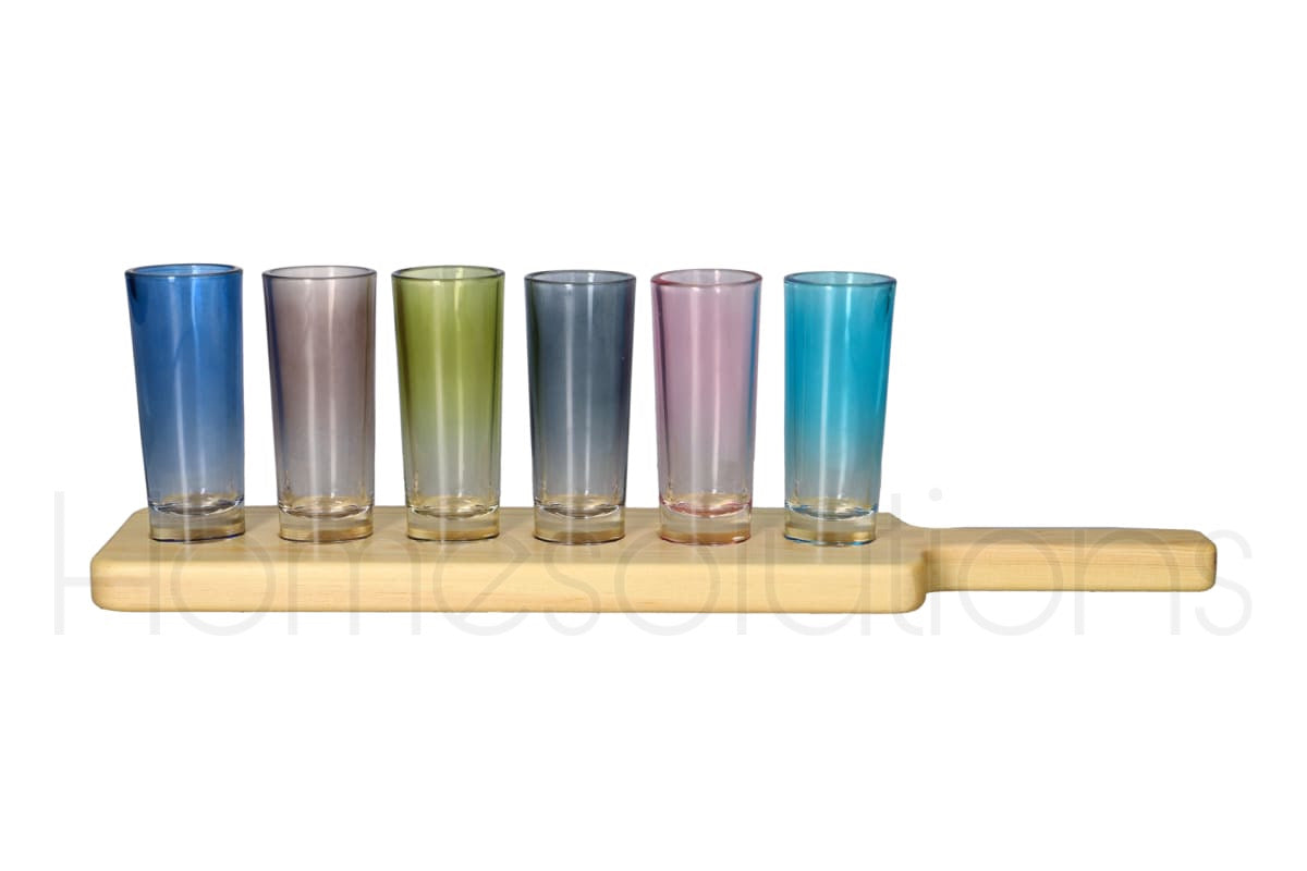 Danny Home Multi Color Glass Shot with Serving Tray