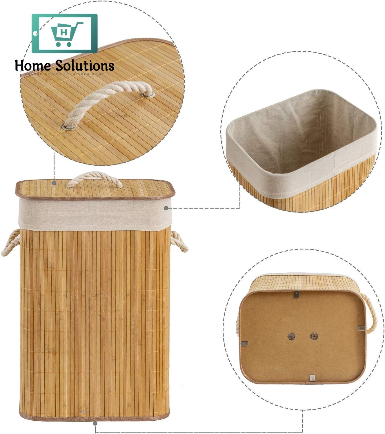 Bamboo Laundry Basket – Stylish & Durable Clothes Storage Organizer