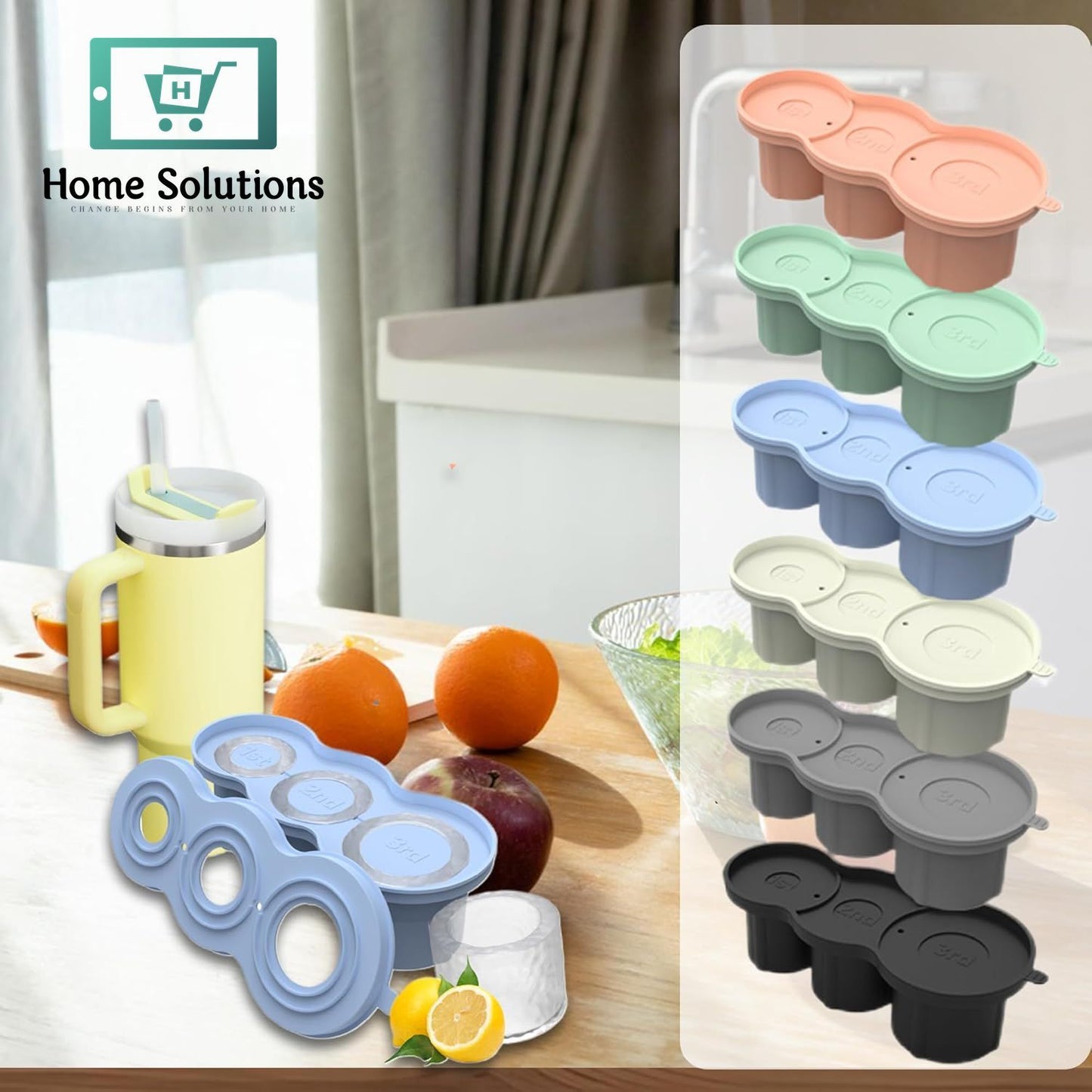 Stanley Ice Cube Mould Set with Stainless Steel Tong – Premium Silicone Tray