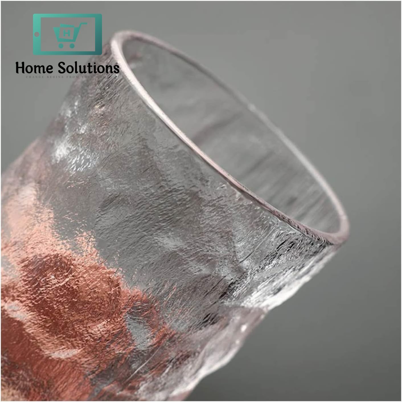 6-Piece Frozen Ice Textured Glass Set | Gray Drinkware Collection - 280ml