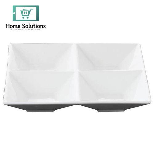 Wilmax England Fine Porcelain Divided Square Dishes – 6" x 6" & 8" x 8"