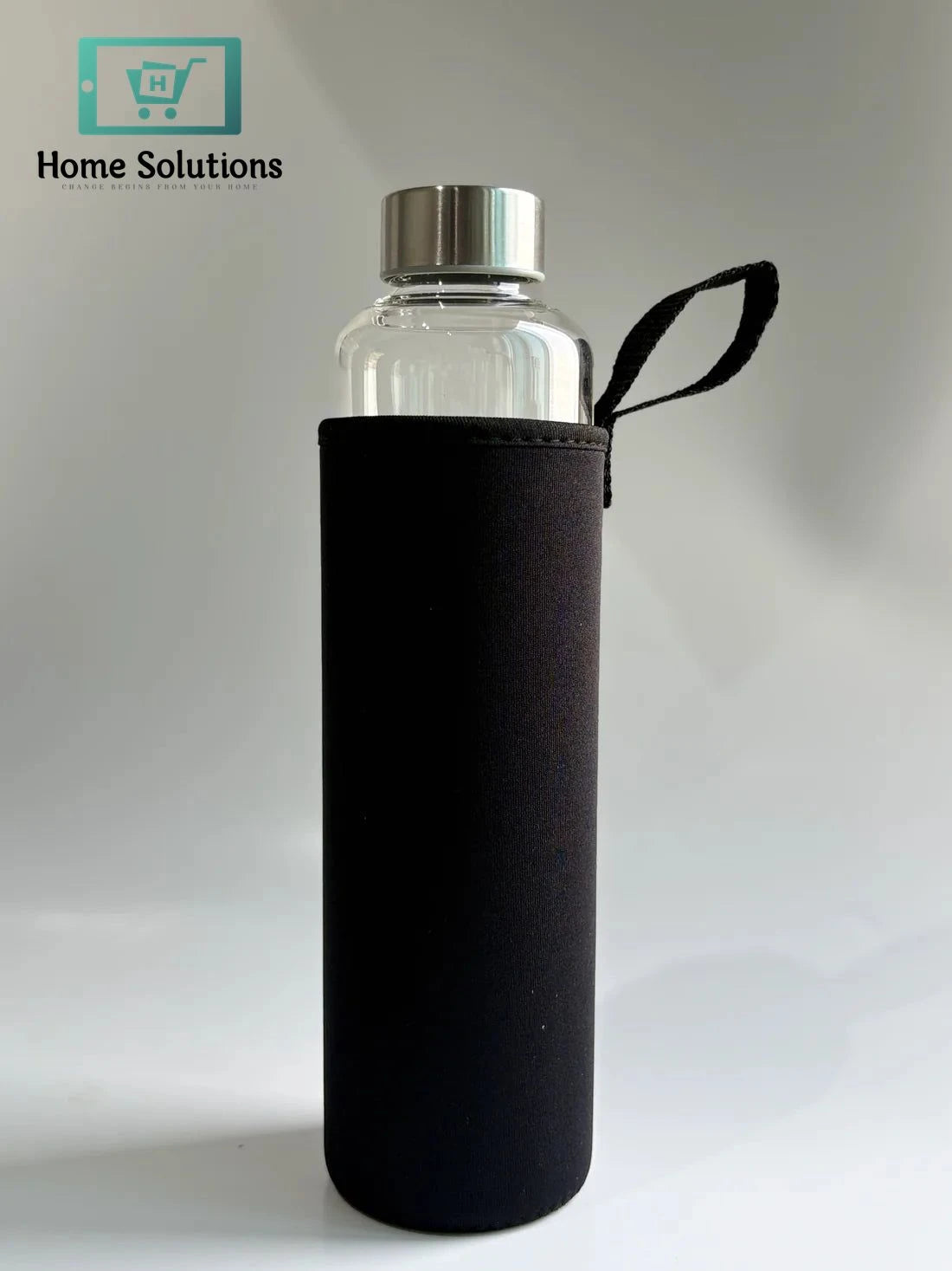 Premium Glass Water Bottle with Stainless Steel Leak-Proof Lid