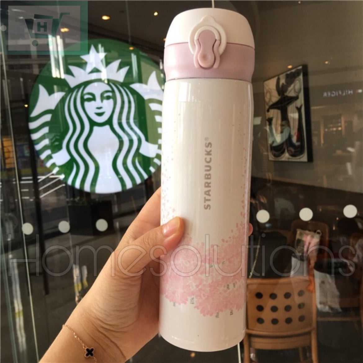 Starbucks Stainless Steel Insulated Tumbler - 420ml - White/Pink