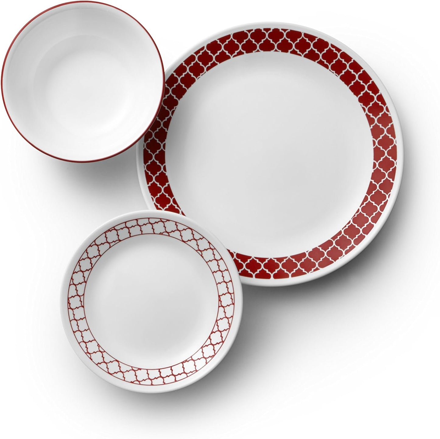 Corelle 18-Piece Crimson Trellis Dinnerware Set